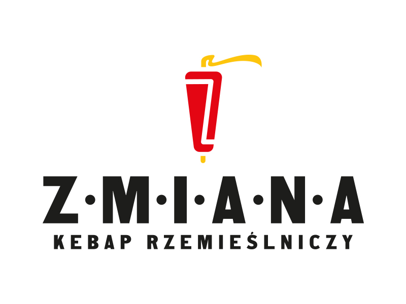 KEBAP CHANGE - black inscriptions, and above them a red-yellow kebab logo